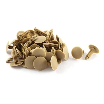 Abbildung von sourcing map 50 Stk. 7mm x 26mm Beige Automobile Kunststoff Niete Tuer Halter Clips de