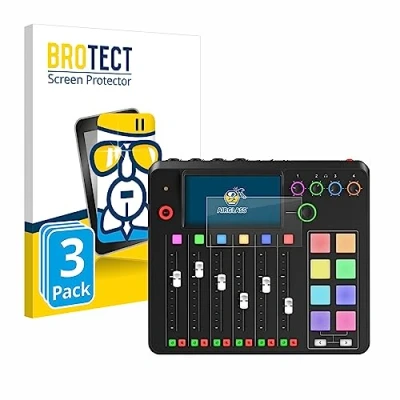 Abbildung von BROTECT Schutzglas für Rode Rodecaster Pro II (3 Stück) Schutzfolie Panzer Folie Glas [Extrem Kratzfest 9H, Anti Fingerprint, Ultra Transparent]