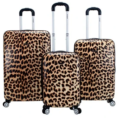 Abbildung von Rockland Safari Hardside Spinner Rad Gepäck, Leopard, 3 Piece Set (20/24/28), Wheel Gepäck