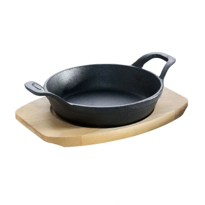 Abbildung von All Grill Grillpfanne Gusseisen Minipfanne mit Stiel und Untersetzer,
