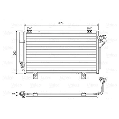 Abbildung von VALEO 814195 Klimakondensator mit Trockner Aluminium 393 MAZDA: 6 Kombi, Limousine, 3 Schrägheck