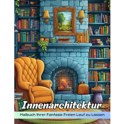 Abbildung von Innenarchitektur Malbuch: Malseite Für Innenarchitektur, Stilvolle Räume Kreatives Ausmalen