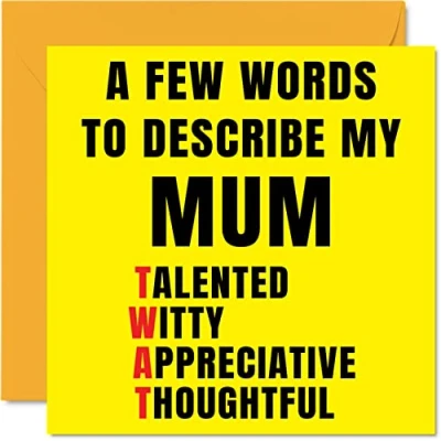 Abbildung von Unhöfliche Muttertagskarten für Mama Wenige Worte beschreiben Tw*t Witz Happy Karte von Tochter Sohn Banter Geburtstagsgeschenke 145 mm Offensive Grußkarten Mammy