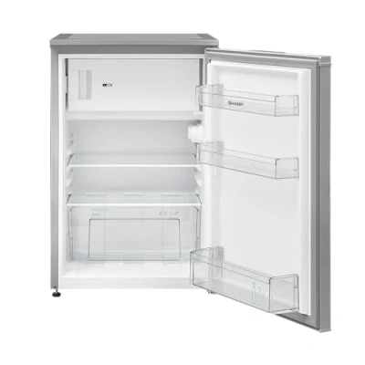 Abbildung von SHARP SJ UD121T2S EU Kühlschrank mit Gefrierfach / 121L Nutzinhalt, davon 17L im Gefrierfach/kleiner stufenloser Temperaturregelung/LED Innenbeleuchtung/Silber