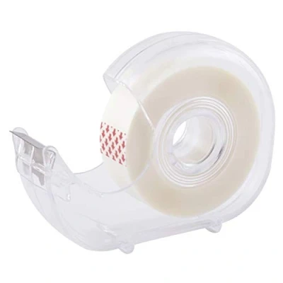 Abbildung von D.RECT INVISIBLE Klebeband mit Klebebandabroller Transparenter &amp; matter Klebefilm für den alltäglichen Gebrauch Beschriftbar kopierbar Funktional benutzerfreundlich 19 mm x 33 m