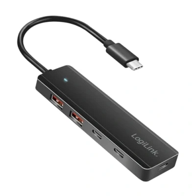 Abbildung von LogiLink UA0412 Ultra Slim USB C Hub (USB 3.2 Gen 2), 4 Port (2X A, 2X C)