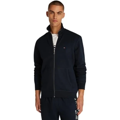 Abbildung von Tommy Hilfiger Essential Stand Collar Sweatjacke, Herren, Größe: Small, Desert sky