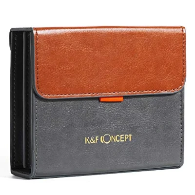 Abbildung von K&amp;F Concept Filtertasche Filter Pouch für 3 Rechteckfilter 100 x mm und Halter, Aufbewahrungstasche aus PU Leder Foto