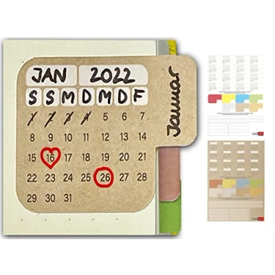 Abbildung von codiarts. 56 Index Sticker Bullet Journal Tabs selbstklebende Kalender Aufkleber Register zubehör Planer Notizbuch Schule Tagebuch Büro Scrap book Washi journaling