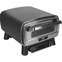 Abbildung von Ninja Artisan Outdoor Pizzaofen und Heißluftfritteuse, 4 Funktionen: Pizza, Air Fry, Bake, Prove, 5 Pizzaeinst., mit 30 cm Pizzastein, Pizzaschale, Backblech, Heißluft Fritteusen Korb, Grau MO201EU