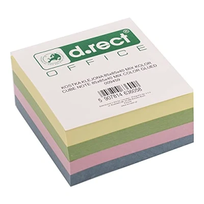 Abbildung von D.RECT Zettelklotz Notizklotz 85x85x40mm circa 350 blatt kopfgeleimt farbig