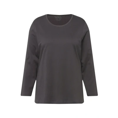Abbildung von Ulla Popken COL ROND Langarmshirt, Damen, Größe: 50/52, Graphitgrau