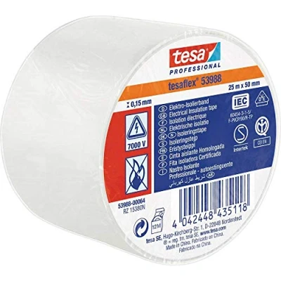 Abbildung von tesa 53988 00064 00 Isolierband ® Weiß (L x B) 25 m 50 mm 1 St. (53988 00)