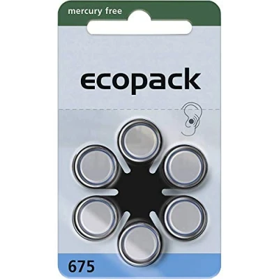 Abbildung von Ecopack KHECO675 ECO675 Knopfzelle ZA 675 Zink Luft 620 mAh 1.4V 6St