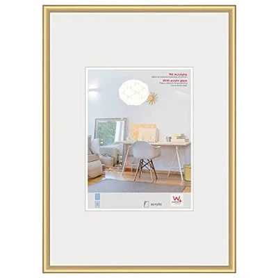 Abbildung von walther design Bilderrahmen gold 50 x 70 cm mit Kunstglas, New Lifestyle Kunststoffrahmen KVX070G