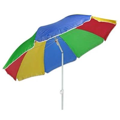 Abbildung von Spetebo Sonnenschirm Strand knickbar bunt 180 cm, praktischer Strandschirm mit Tragetasche