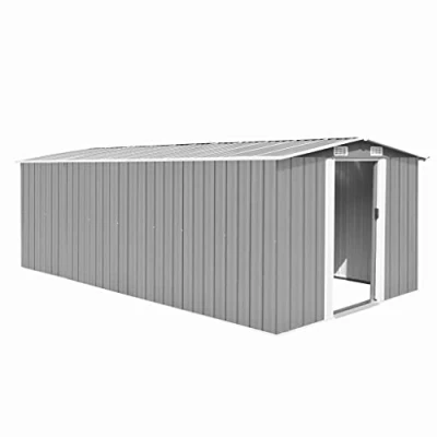 Abbildung von vidaXL Gartenhaus Gerätehaus 257x489x181 cm Metall Grau