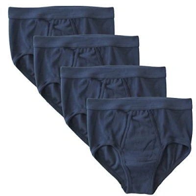 Abbildung von HERMKO 3240 4er Pack Herren Slip mit Eingriff und Weichbund (&#039;Classic Art&#039; Weitere Farben) Bio Baumwolle, Größe:D 11 = EU 5XL, Farbe:Marine