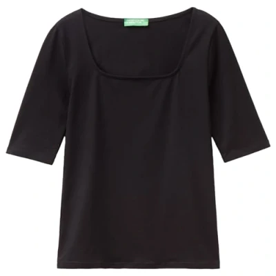Abbildung von United Colors of Benetton Stretch Tshirt basic, Damen, Größe: Large, Black