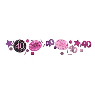 Abbildung von Konfetti 40 Jahre Sparkling Schwarz Rosa 34 Gramm