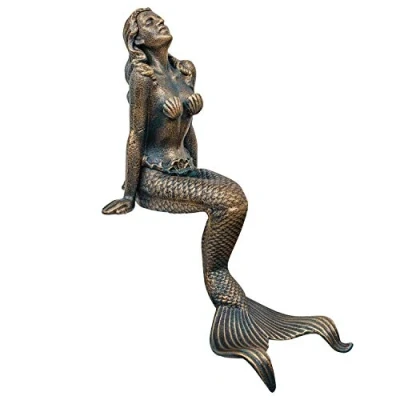 Abbildung von aubaho Eisenfigur Nixe Meerjungfrau Skulptur Dekoration Eisen Figur Antik Stil