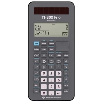 Abbildung von Texas Instruments Taschenrechner TI 30X Prio MathPrint, Brüche, Quadratwurzeln, Pi, LCD Display, Batterie/ Solar, Hülle