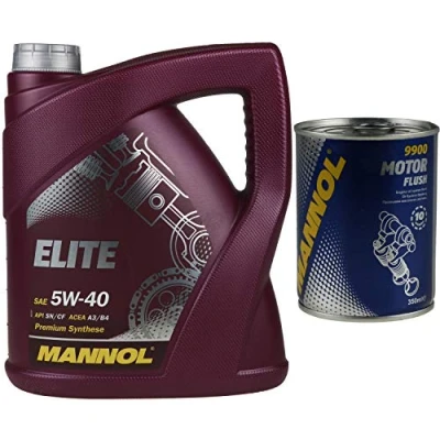 Abbildung von 4L MANNOL Elite 5W 40 API SN/CF Motoröl Motorspülung Motor Flush Reiniger