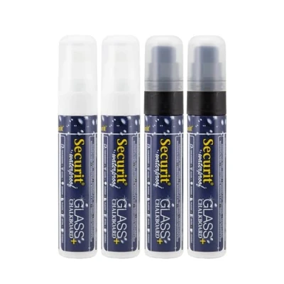 Abbildung von Securit SMA820 V4 BW Kreidemarker Waterproof Large, Schwarz/Weiß, 1 stück (4er Pack)