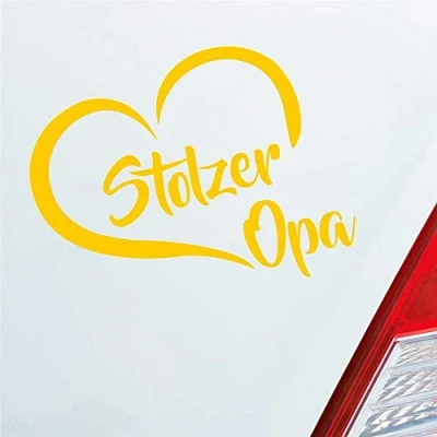 Abbildung von Hellweg Druckerei Stolzer Opa Liebe Herz Großvater Enkel Auto Aufkleber Sticker Heckscheibenaufkleber