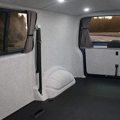 Abbildung von KARAT Filzstoff Bastelfilz Bespannstoff Kfz Filz Stoff für Auto Innenraumverkleidung Bezugsstoff Meterware Nadelfilz Camper ausbau Wohnmobil Innenausbau Superflex Hellgrau 200 x 450 cm