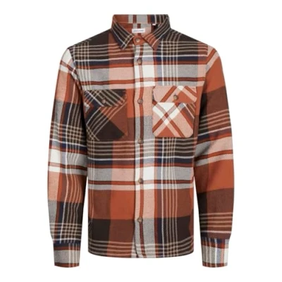 Abbildung von JACK &amp; JONES Herren Jjdarren Flannel Overshirt Ls Freizeithemd, Mocha Bisque, XS