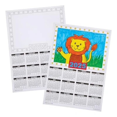 Abbildung von Baker Ross FN311 Kalenderrohlinge 2025 12er Pack, Bastelzubehör für Kinder zum Selbermachen