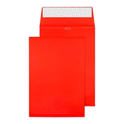 Abbildung von Blake Creative Colour 6060 FAlten Versandtasche Haftklebung Leuchrot C5 229 x 162 mm 140g/m² 125 Stück