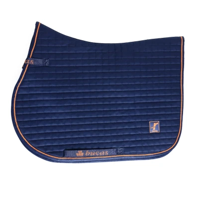 Abbildung von Bucas Saddle Pad Navy Orange VS Warmblut Springen