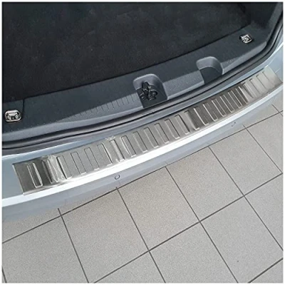 Abbildung von teileplus24 L719 Ladekantenschutz V2A Edelstahl kompatibel mit VW Caddy V 2020 Abkantung, Farbe:Silber gebürstet