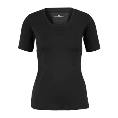 Abbildung von Venice Beach Sport T Shirt für Damen mit figurnaher Schnittform und Rundhalsausschnitt Jayna S, Black