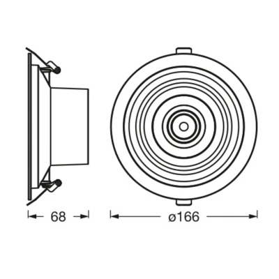 Abbildung von LEDVANCE DECOR FIL DL HALO Downlight 166mm, silber, 7W, 620lm, kabellos, modernes Filament Design, individuelle Helligkeitssteuerung, dimmbar, separat zuschaltbare Leuchtringe, IP20, 2700K