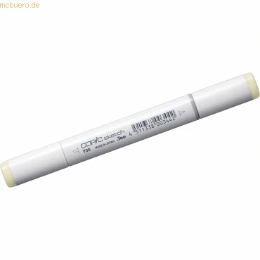 Abbildung von COPIC Sketch Marker Typ Y 00, Barium Yellow, professioneller Pinselmarker, mit einer Super Brush Spitze und Medium Broad