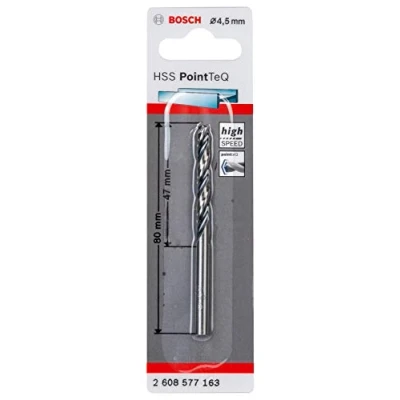 Abbildung von Bosch Professional 1x HSS Spiralbohrer PointTeQ (für Metall, 4,5 x 47 80 mm, Zubehör Bohrschrauber)