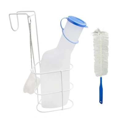 Abbildung von Medi Inn Urin Flasche N15554 KUG (Set, mit Betthalter und Reinigungsbürste)