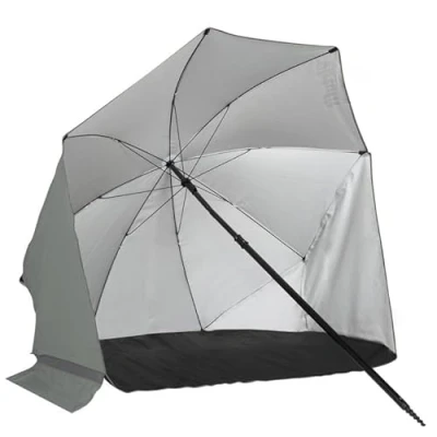 Abbildung von VirtuFit Strandsonnenschirm Windschutz 180cm Grau