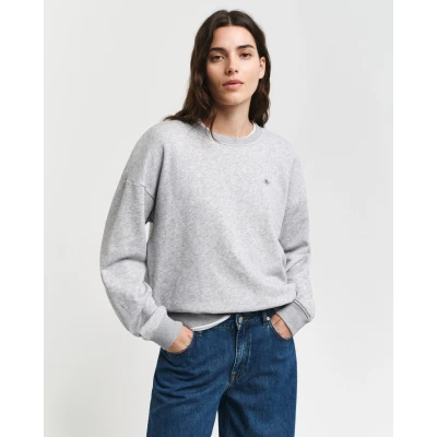 Abbildung von GANT Shield Cneck Sweatshirt, Damen, Größe: XXL, Light grey melange