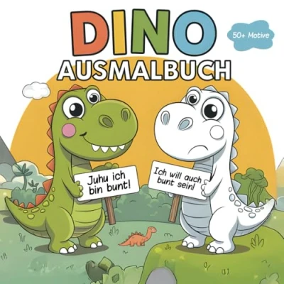 Abbildung von Dino Ausmalbuch: Über 50 Dinosaurier Motive für Kinder zum Ausmalen Dieses Ausmalbuch ist Perfekt ab 2 Jahren