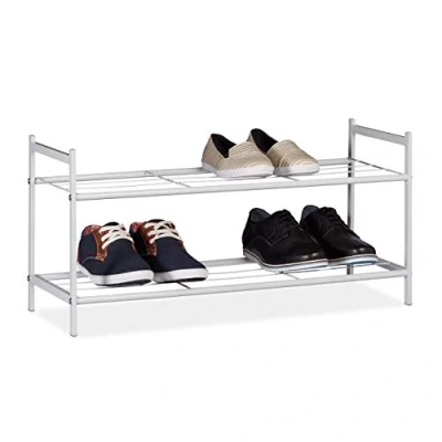 Abbildung von relaxdays Schuhregal mit 2 Ebenen, Weiß
