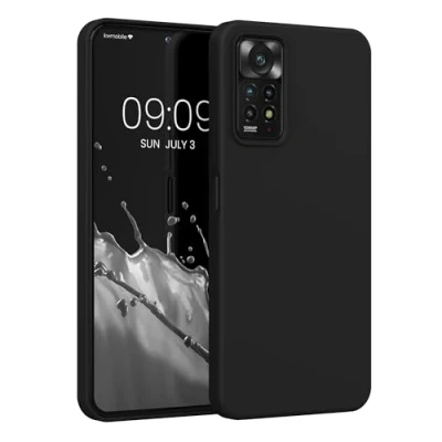 Abbildung von kwmobile Hülle kompatibel mit Xiaomi Redmi Note 11 Pro / (5G) 12 (4G) Silikon Handy Case Handyhülle weiche Oberfläche kabelloses Laden Schwarz