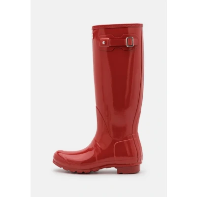 Abbildung von Hunter Original Womens TALL Gloss BOOT Vegan Gummistiefel, Damen, Größe: 40/41, Military red Schuhe