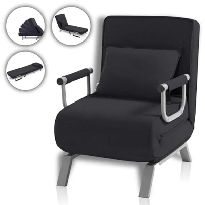 Abbildung von Makika Relaxliege Schlafsessel Schlafsofa Ted klappbar in Schwarz