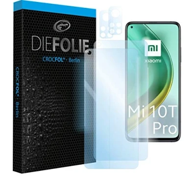 Abbildung von Crocfol Schutzfolie vom Testsieger [2 St.] kompatibel mit Xiaomi Mi 10T / Pro selbstheilende Premium 5D Langzeit Panzerfolie inkl. Kamera Schutzfolien (Casefit)