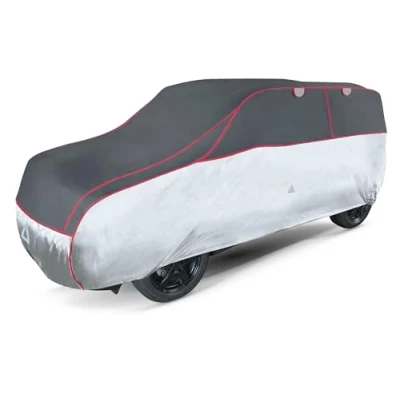 Abbildung von WALSER Hagelschutz Abdeckplane Auto, Autogarage Abdeckung, Auto Pro, Hagelschutzplane, Abdeckung 100% Polyester, Vollgarage, SUV XL anthrazit Silber