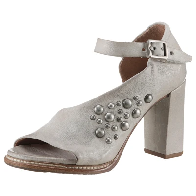 Abbildung von A.S.98 Peeptoepumps &quot;BASILE&quot;, Abendschuh, Riemchensandale, Blockabsatz, mit Nieten